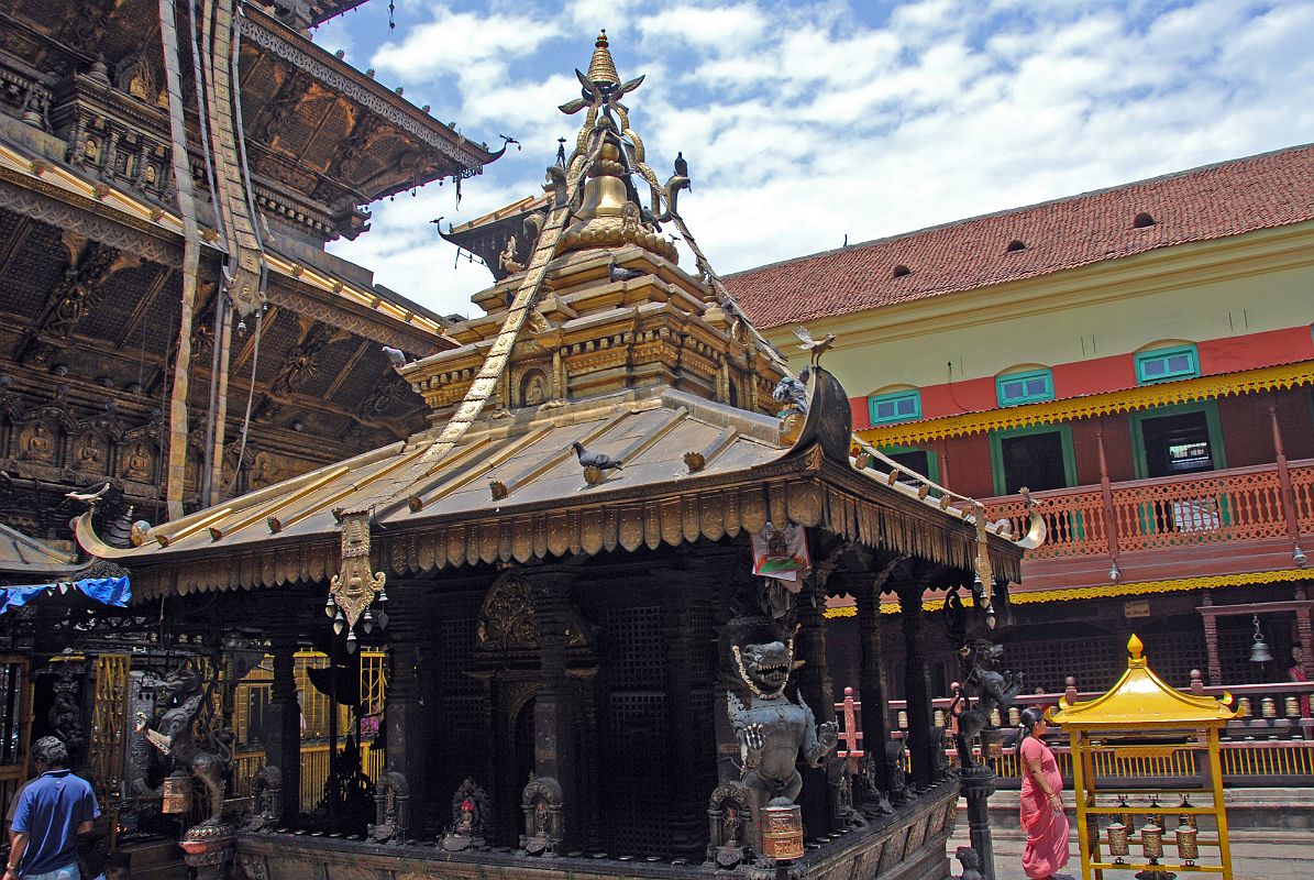 Kathmandu Patan Golden Temple 12 Swayambhu Chaitya Swayambhu Chaitya is the small, richly decorated temple in the centre of the inner courtyard of the Golden Temple in Patan. The temple is supposedly older than the main temple and has a golden roof with an ornate bell-shaped top.
